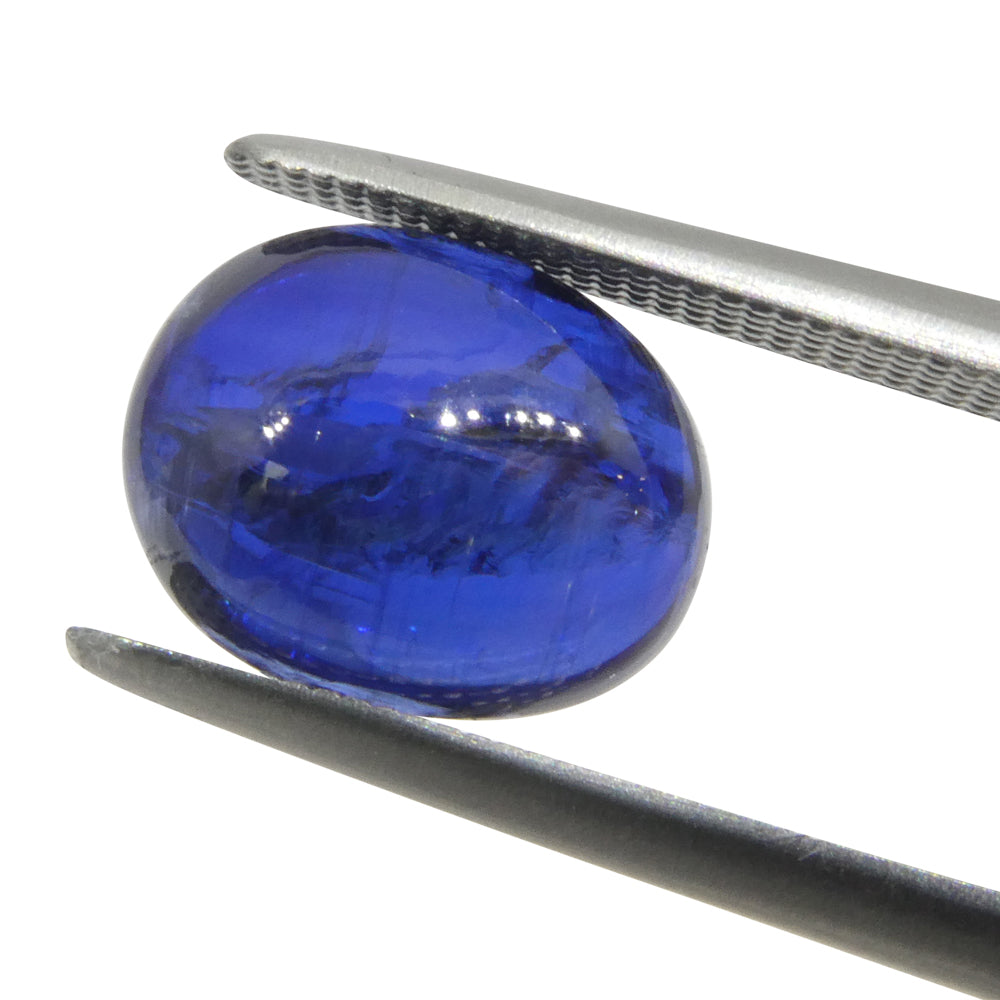 3.8ct Oval Cabochon Blue Kyanite from Brazil - Skyjems Wholesale Gemstones