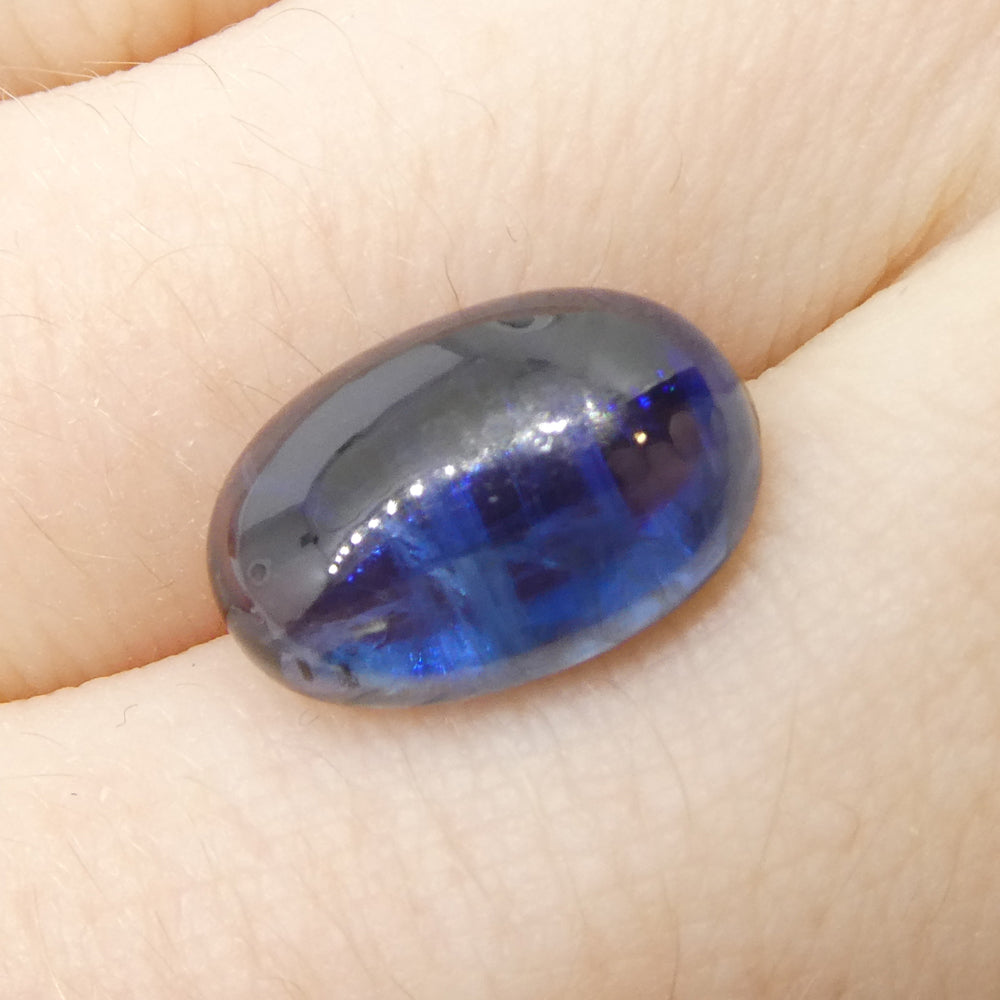 6.78ct Oval Cabochon Blue Kyanite from Brazil - Skyjems Wholesale Gemstones