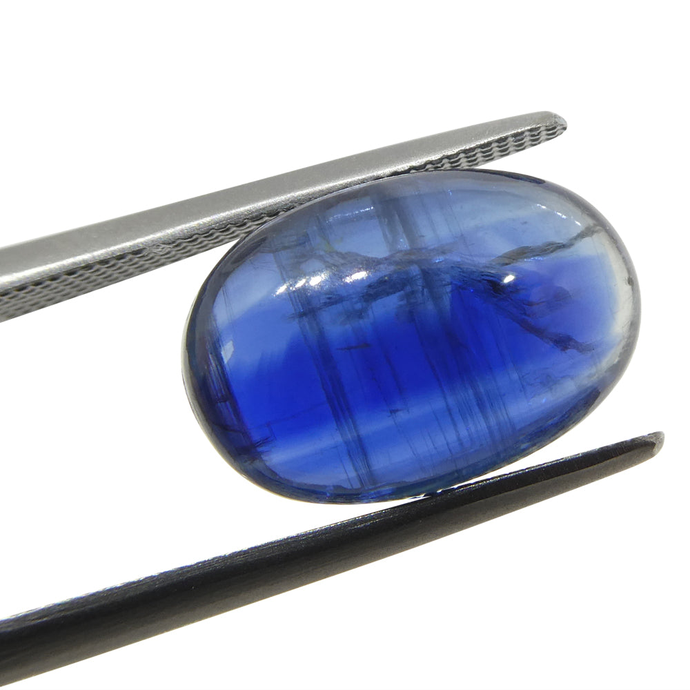 6.78ct Oval Cabochon Blue Kyanite from Brazil - Skyjems Wholesale Gemstones