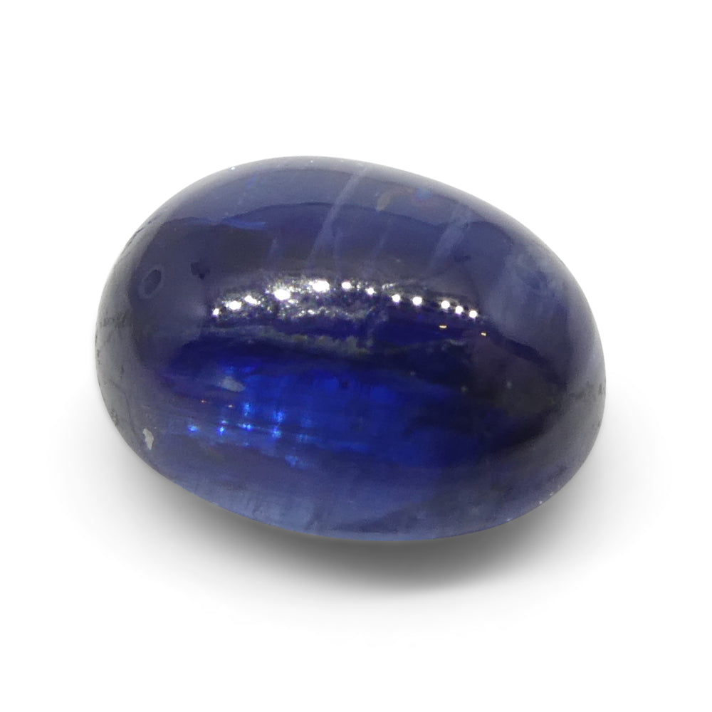 4.92ct Oval Cabochon Blue Kyanite from Brazil - Skyjems Wholesale Gemstones