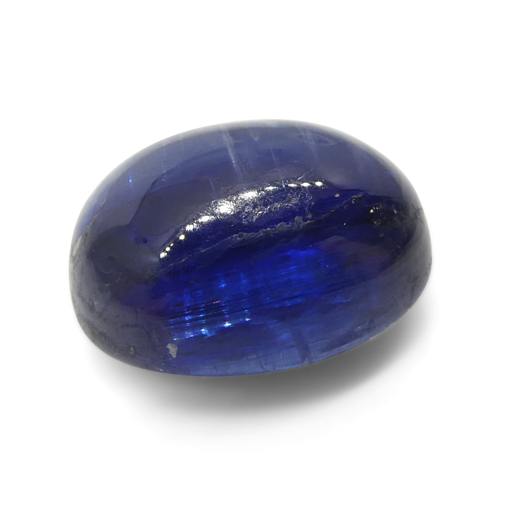 4.92ct Oval Cabochon Blue Kyanite from Brazil - Skyjems Wholesale Gemstones