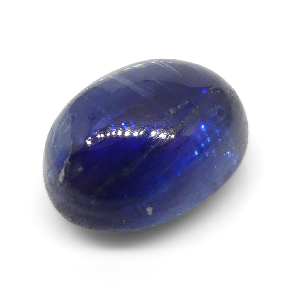 4.92ct Oval Cabochon Blue Kyanite from Brazil - Skyjems Wholesale Gemstones