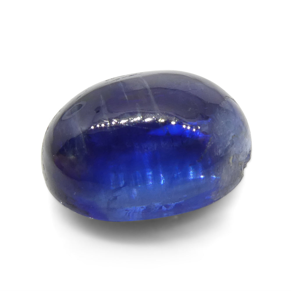 4.92ct Oval Cabochon Blue Kyanite from Brazil - Skyjems Wholesale Gemstones