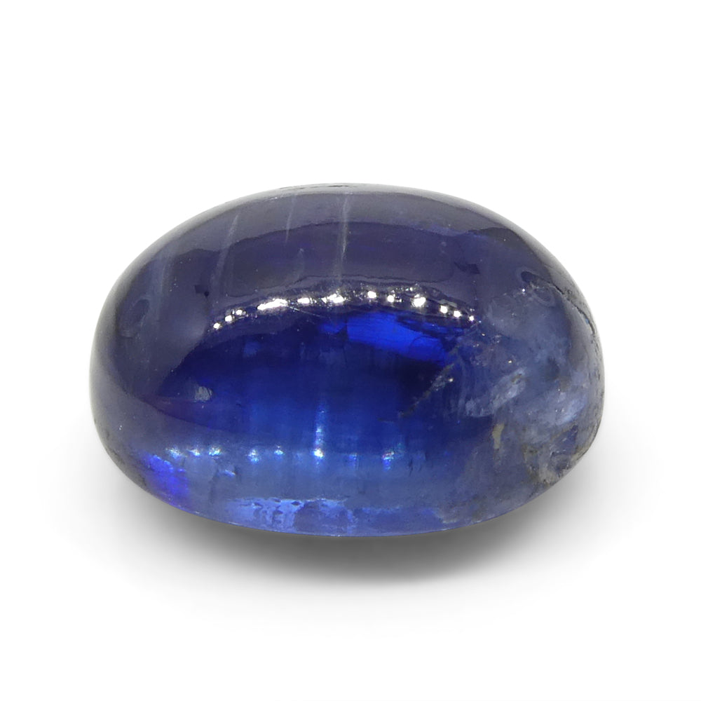 4.92ct Oval Cabochon Blue Kyanite from Brazil - Skyjems Wholesale Gemstones