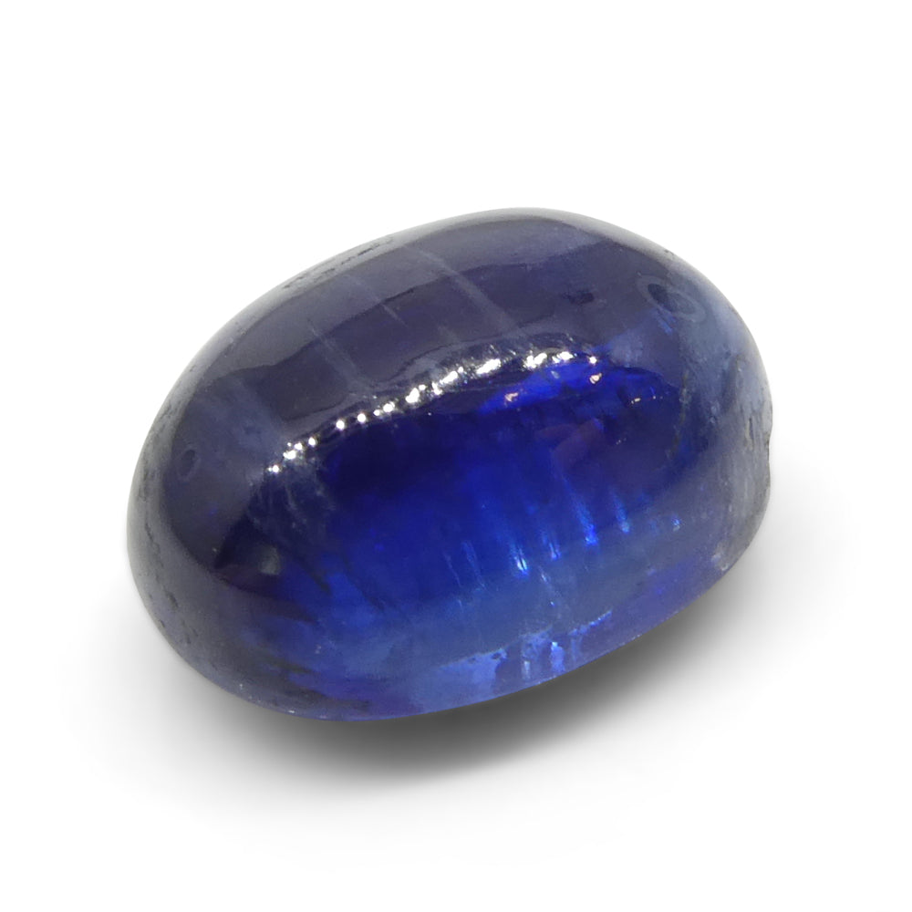 4.92ct Oval Cabochon Blue Kyanite from Brazil - Skyjems Wholesale Gemstones