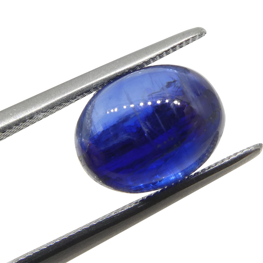 4.92ct Blue Oval Cabochon Kyanite from Brazil, premium single gemstone by SkyJems Canadian gem specialists