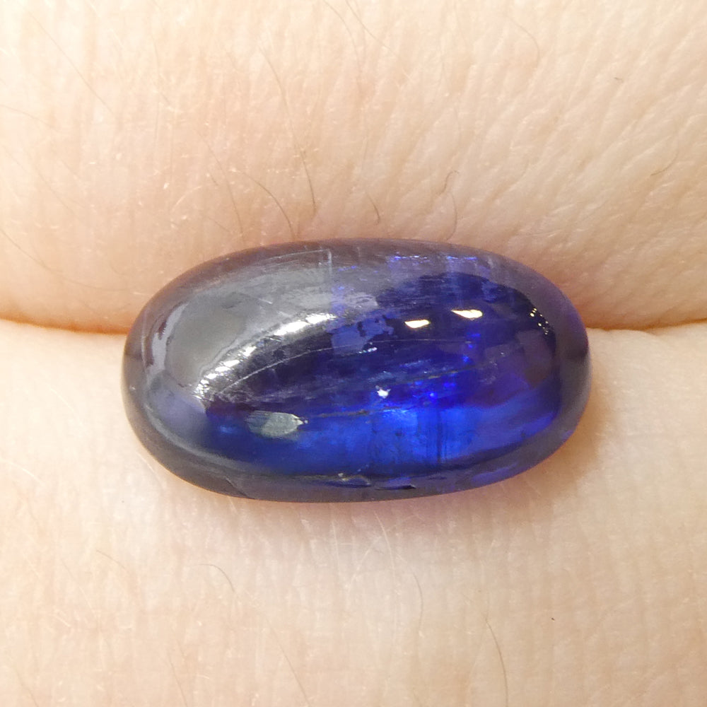5.33ct Blue Kyanite Oval Cabochon from Brazil, rare gemstone by SkyJems Canadian gem specialists