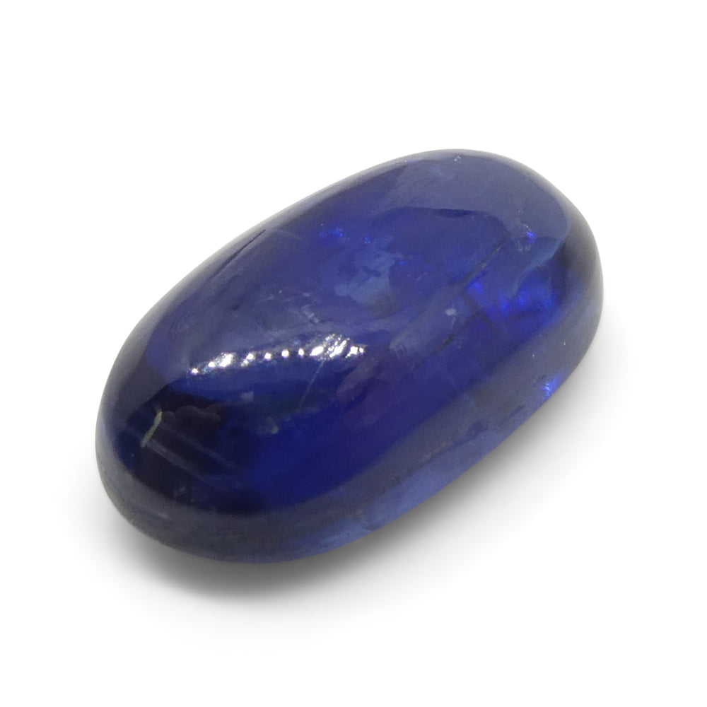 5.33ct Blue Kyanite Oval Cabochon from Brazil, rare medium-dark blue gemstone by SkyJems Canadian gem specialists