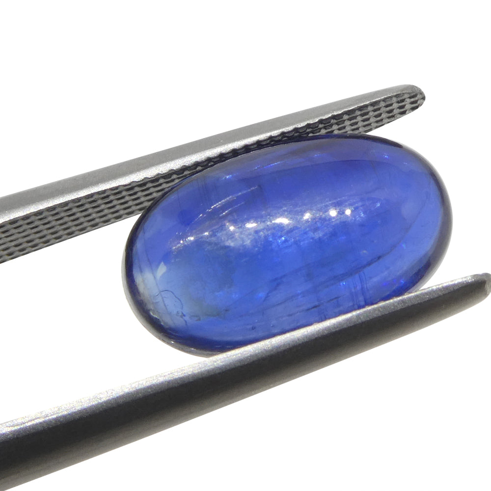 5.33ct Blue Kyanite Oval Cabochon from Brazil, rare gemstone by SkyJems Canadian gem specialists
