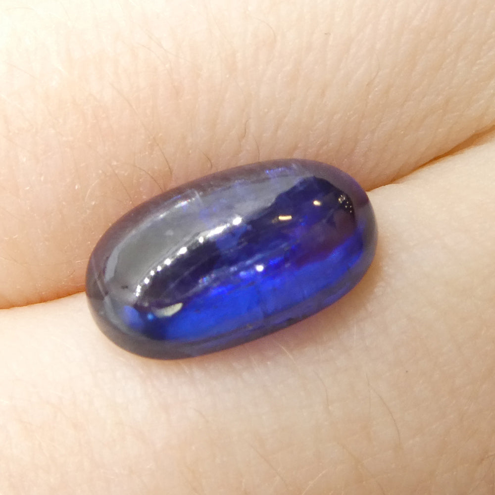 5.33ct Blue Kyanite Oval Cabochon from Brazil, rare gemstone by SkyJems Canadian gem specialists
