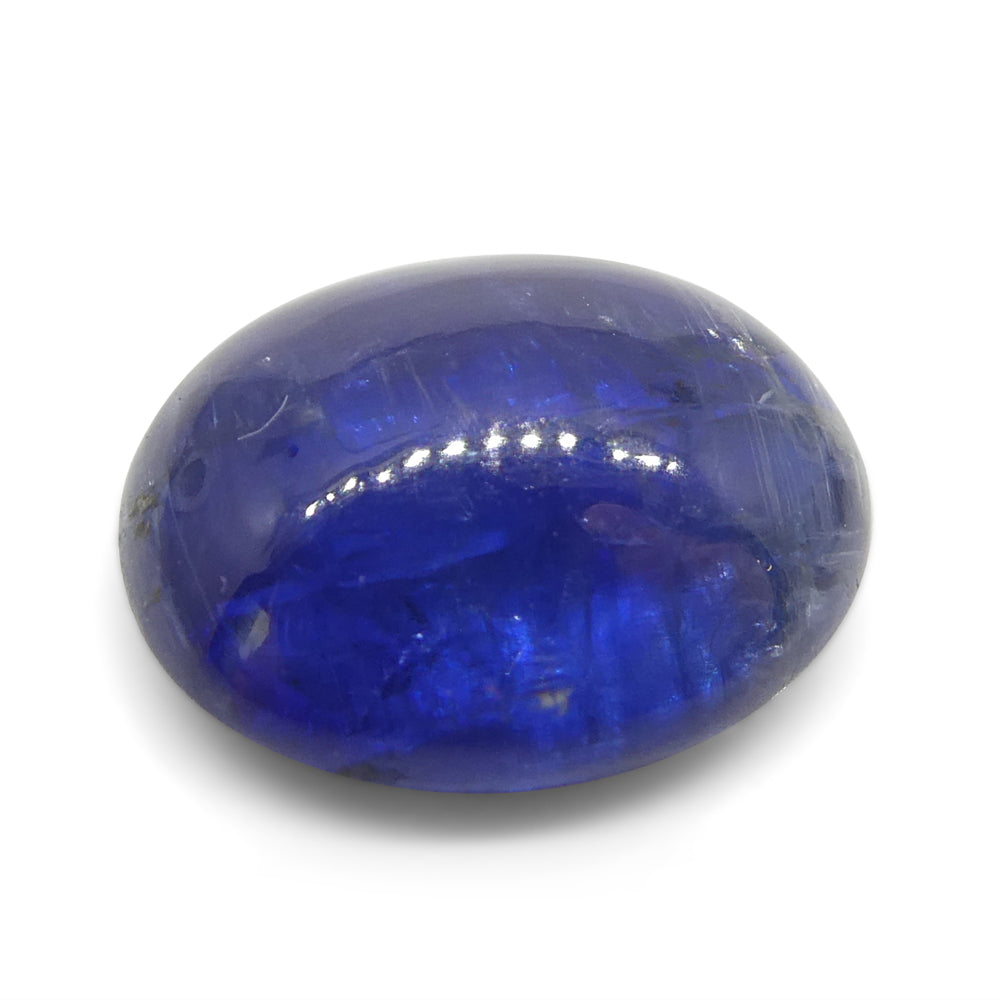 3.94ct Oval Cabochon Blue Kyanite from Brazil - Skyjems Wholesale Gemstones