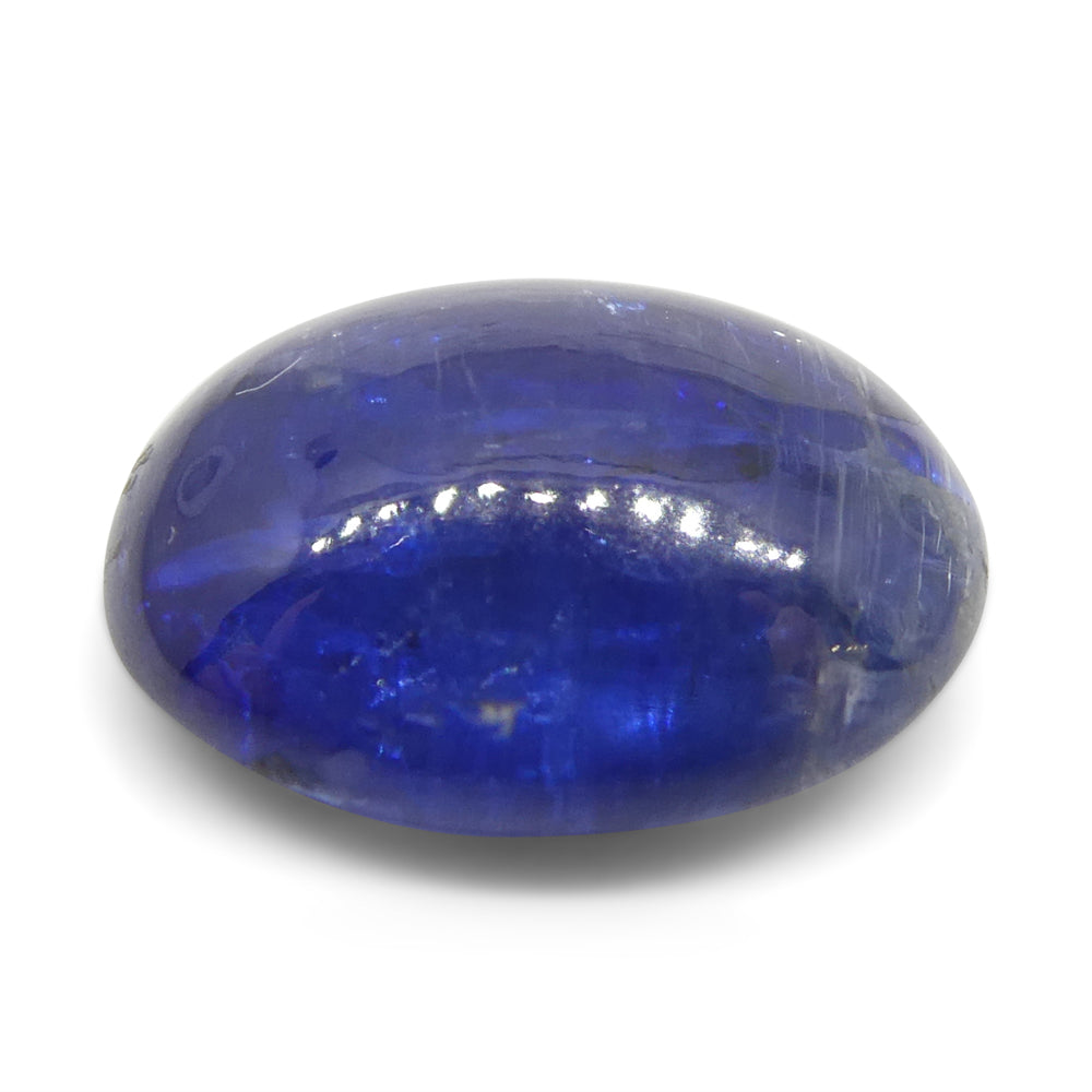 3.94ct Oval Cabochon Blue Kyanite from Brazil - Skyjems Wholesale Gemstones