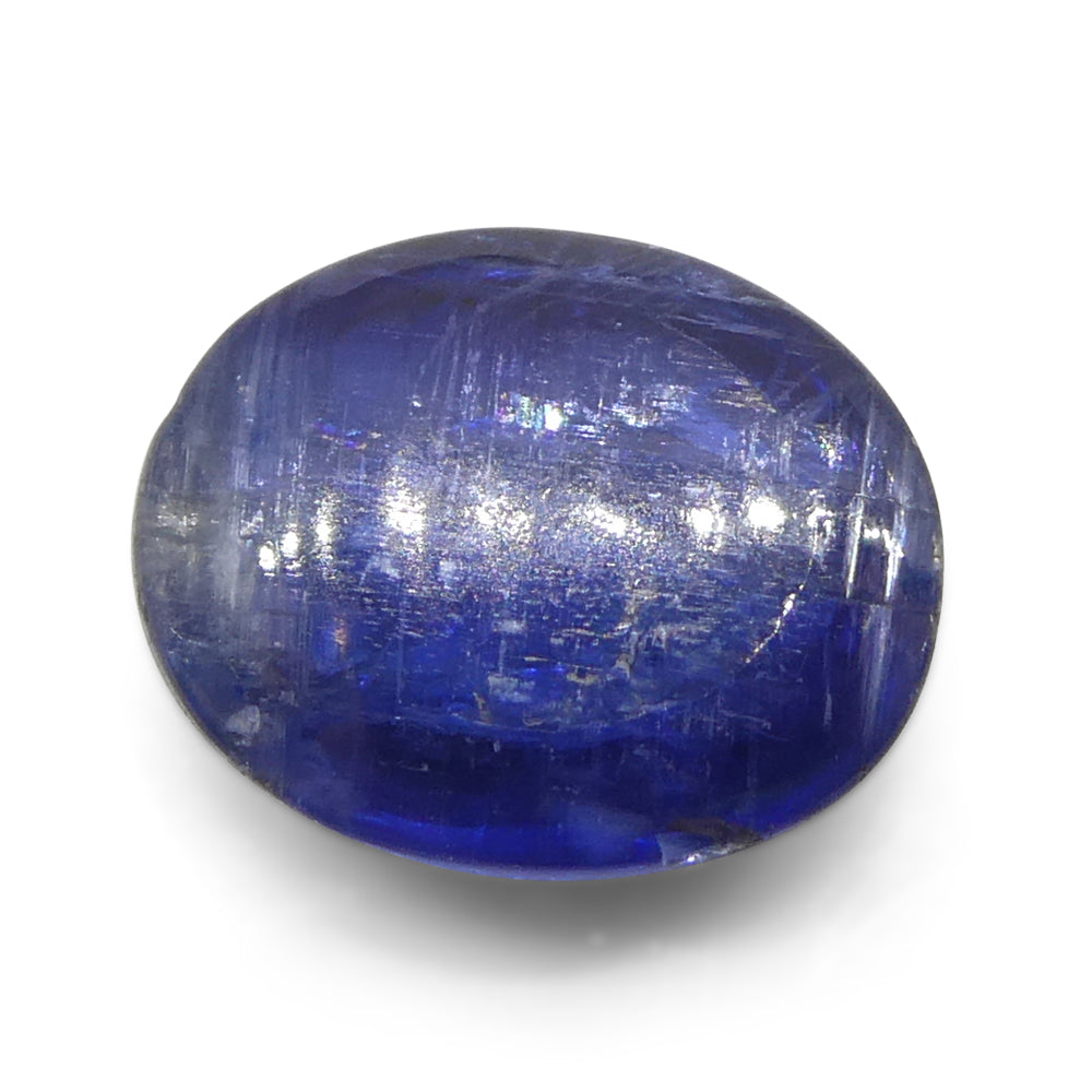 3.94ct Oval Cabochon Blue Kyanite from Brazil - Skyjems Wholesale Gemstones