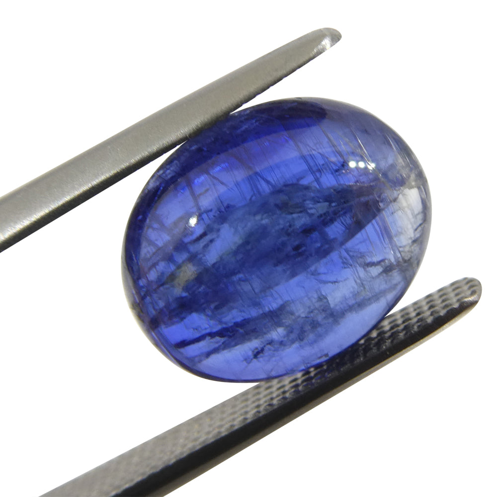 3.94ct Oval Cabochon Blue Kyanite from Brazil - Skyjems Wholesale Gemstones