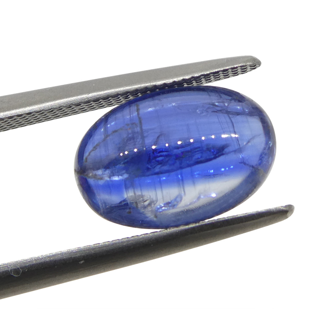 3.33ct Oval Cabochon Blue Kyanite from Brazil - Skyjems Wholesale Gemstones