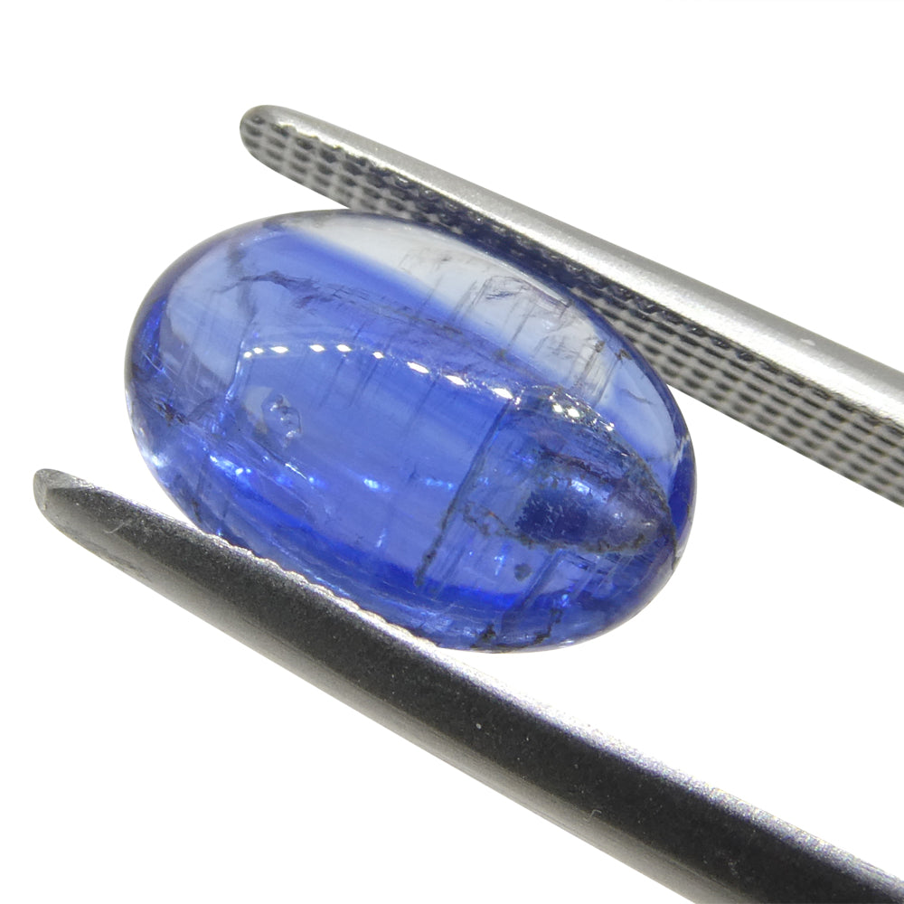 3.33ct Oval Cabochon Blue Kyanite from Brazil - Skyjems Wholesale Gemstones