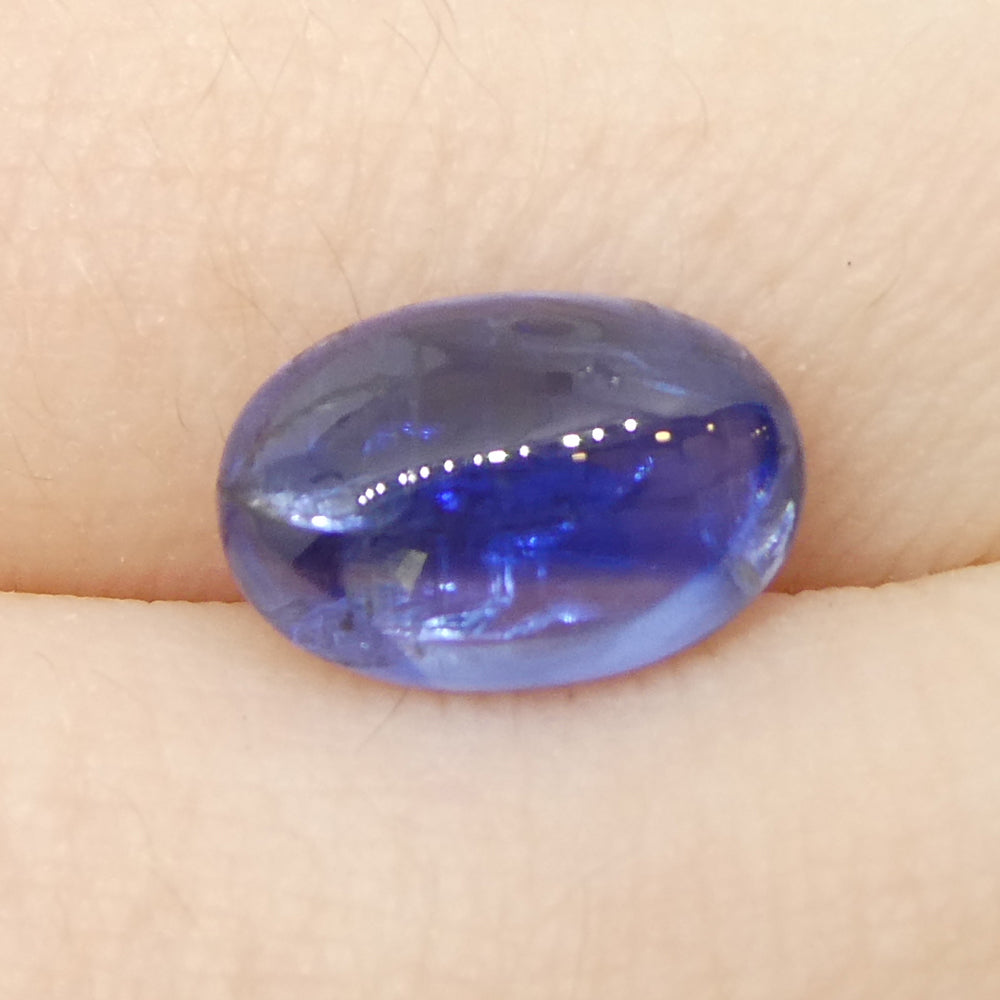 3.33ct Oval Cabochon Blue Kyanite from Brazil - Skyjems Wholesale Gemstones