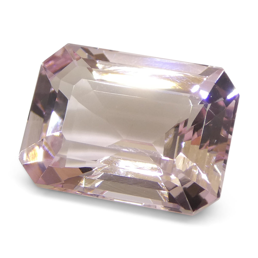 5.85ct Octagonal/Emerald Cut Orangy Pink Morganite from Brazil, Unheated - Skyjems Wholesale Gemstones