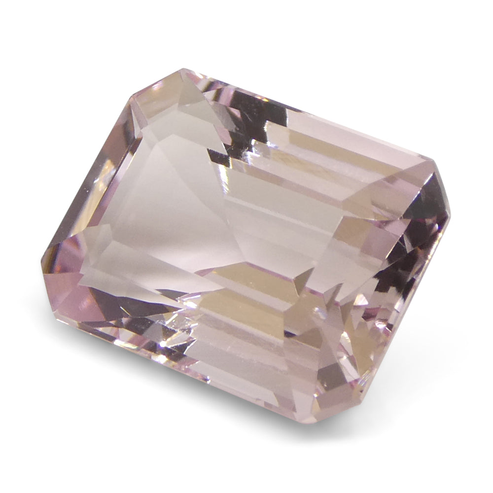 5.85ct Octagonal/Emerald Cut Orangy Pink Morganite from Brazil, Unheated - Skyjems Wholesale Gemstones