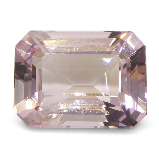 5.85ct Octagonal/Emerald Cut Orangy Pink Morganite from Brazil, Unheated - Skyjems Wholesale Gemstones