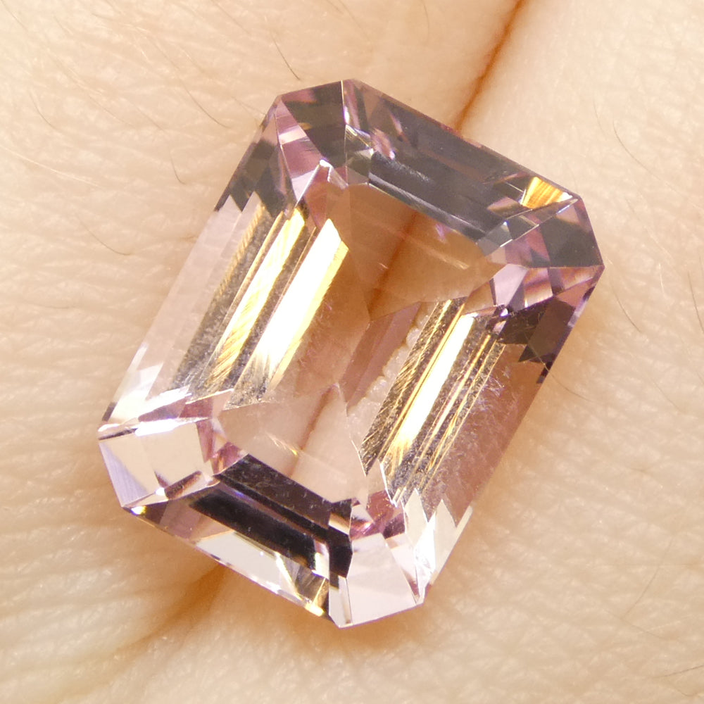 5.85ct Octagonal/Emerald Cut Orangy Pink Morganite from Brazil, Unheated - Skyjems Wholesale Gemstones