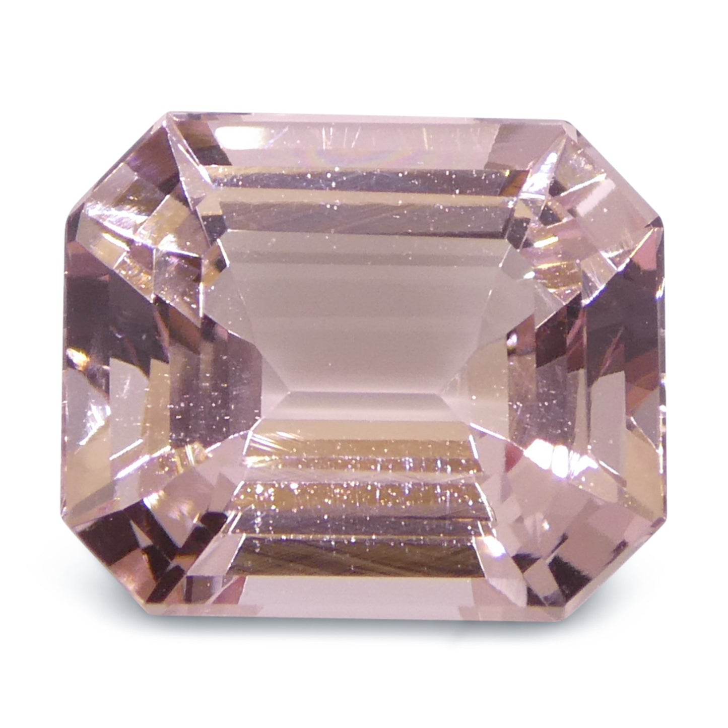 4.88ct Octagonal/Emerald Cut Orangy Pink Morganite from Brazil, Unheated - Skyjems Wholesale Gemstones