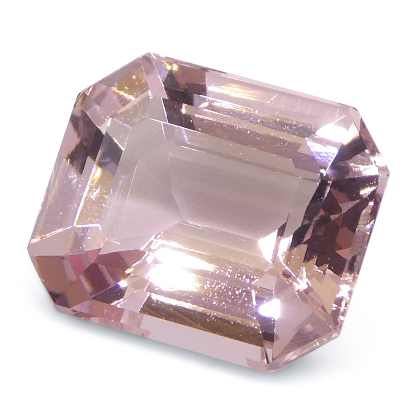 4.88ct Octagonal/Emerald Cut Orangy Pink Morganite from Brazil, Unheated - Skyjems Wholesale Gemstones