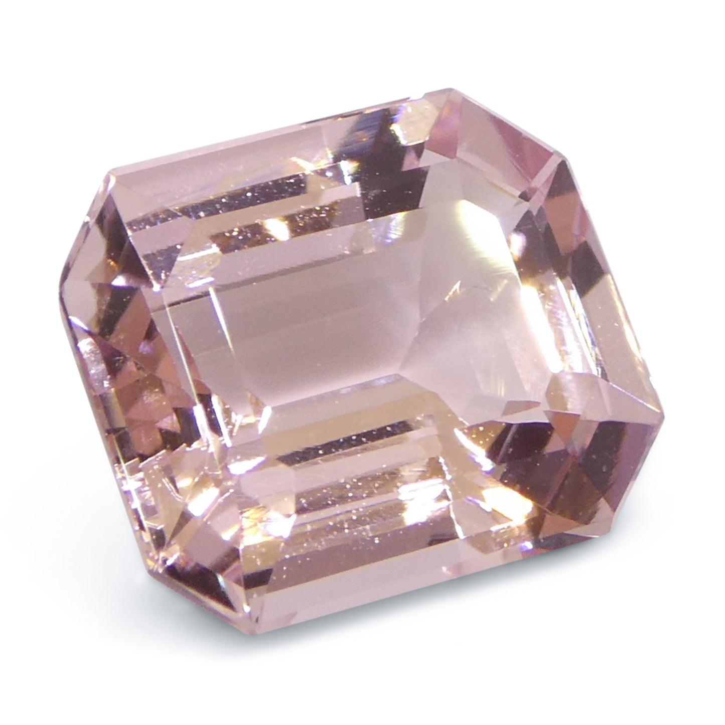 4.88ct Octagonal/Emerald Cut Orangy Pink Morganite from Brazil, Unheated - Skyjems Wholesale Gemstones