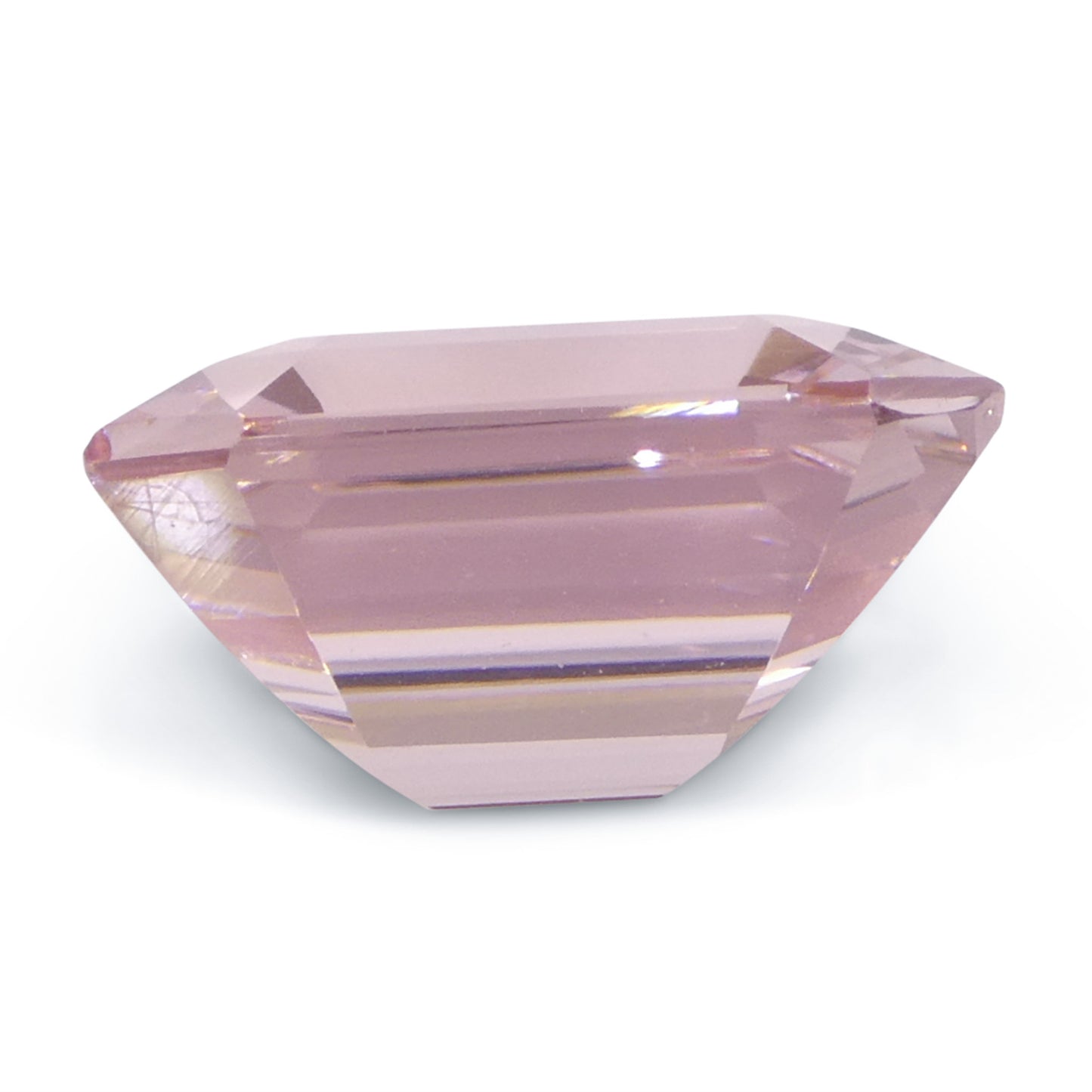 4.88ct Octagonal/Emerald Cut Orangy Pink Morganite from Brazil, Unheated - Skyjems Wholesale Gemstones