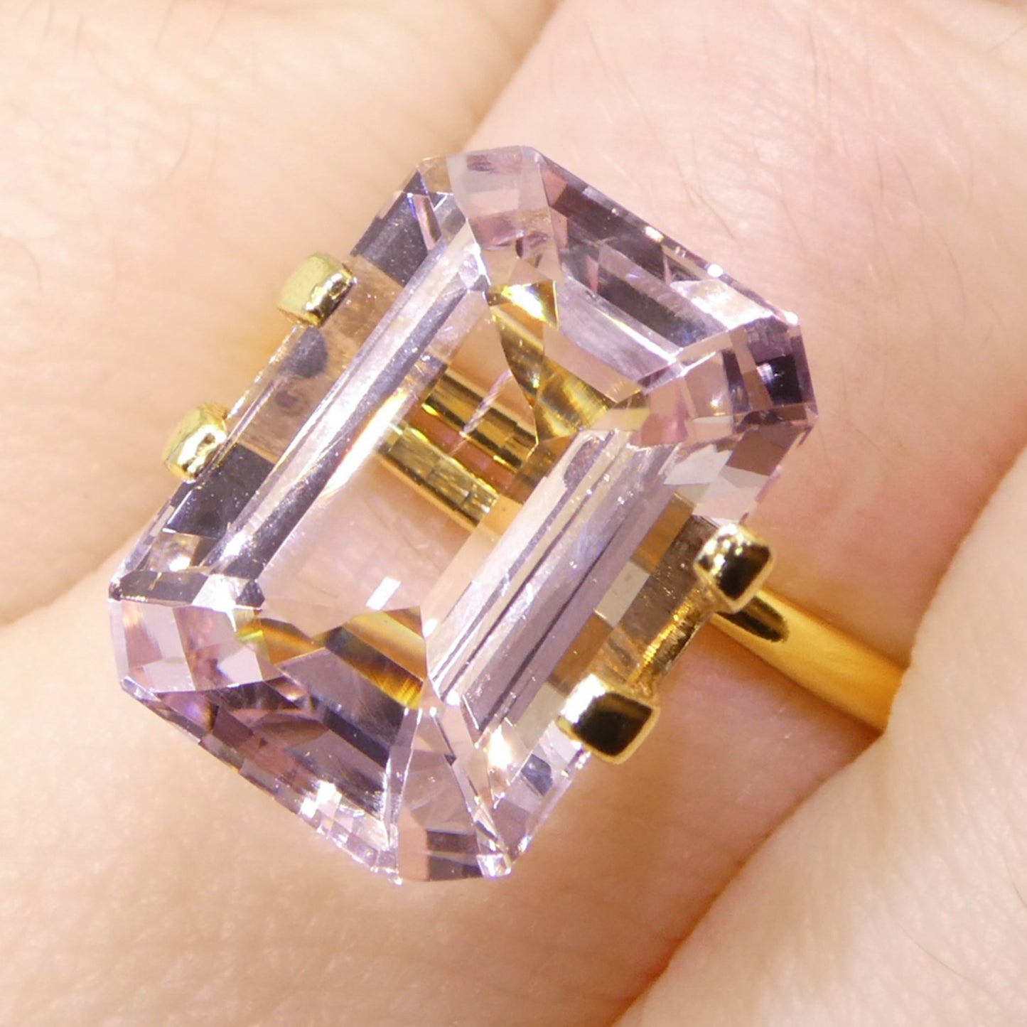 6.03ct Octagonal/Emerald Cut Orangy Pink Morganite from Brazil, Unheated - Skyjems Wholesale Gemstones