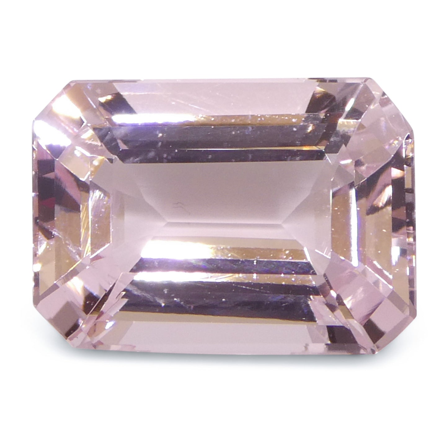 6.03ct Octagonal/Emerald Cut Orangy Pink Morganite from Brazil, Unheated - Skyjems Wholesale Gemstones