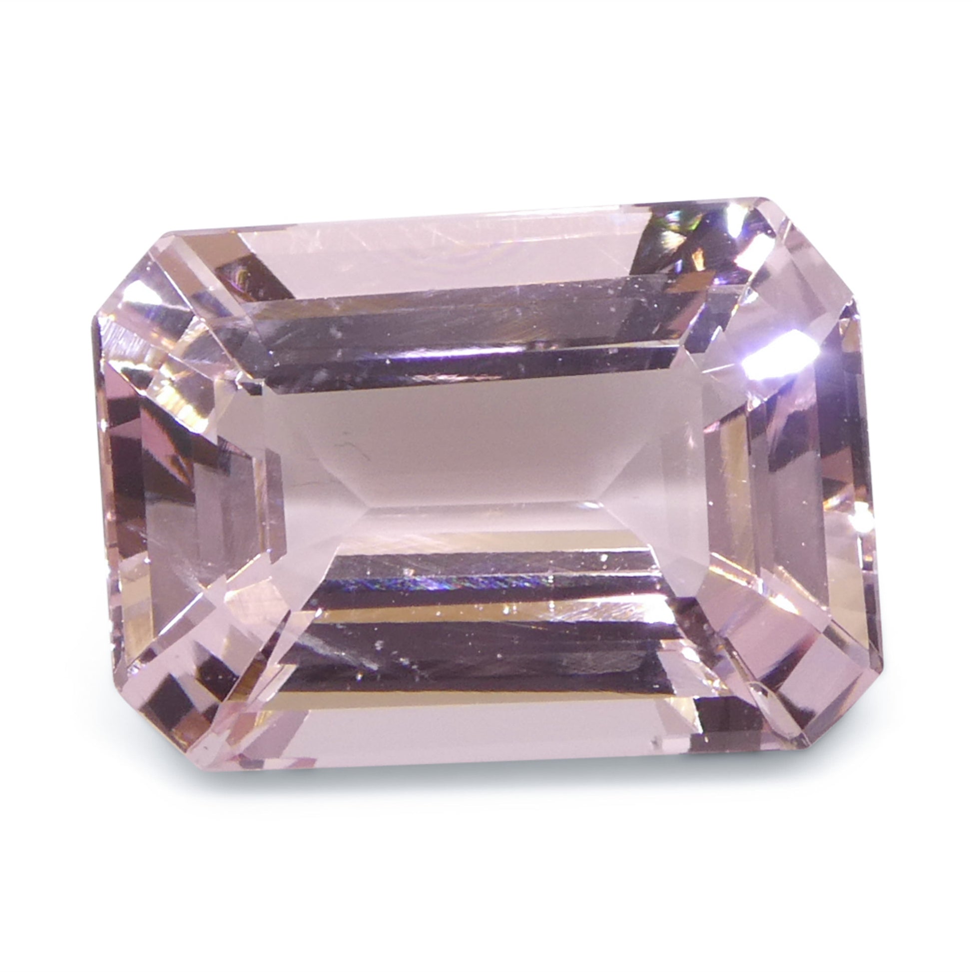 6.03ct Octagonal/Emerald Cut Orangy Pink Morganite from Brazil, Unheated - Skyjems Wholesale Gemstones