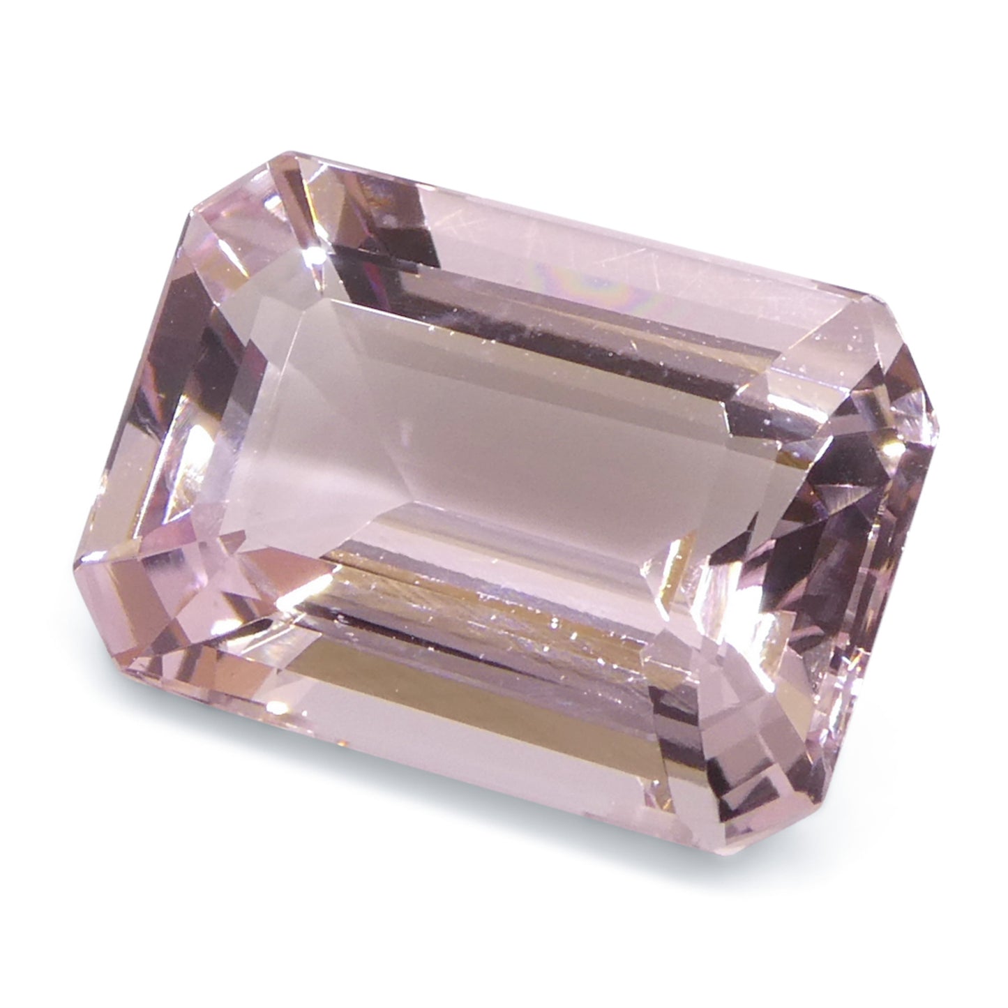 6.03ct Octagonal/Emerald Cut Orangy Pink Morganite from Brazil, Unheated - Skyjems Wholesale Gemstones