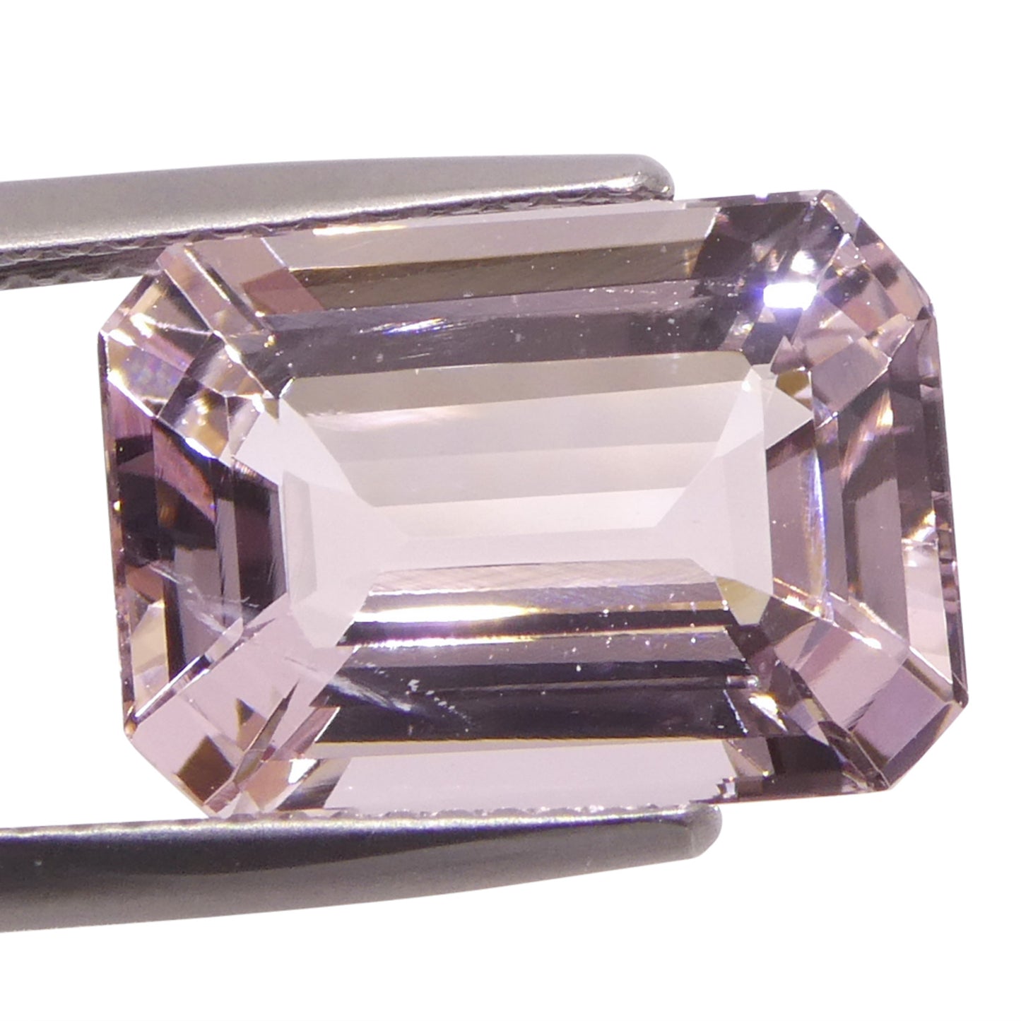 6.03ct Octagonal/Emerald Cut Orangy Pink Morganite from Brazil, Unheated - Skyjems Wholesale Gemstones