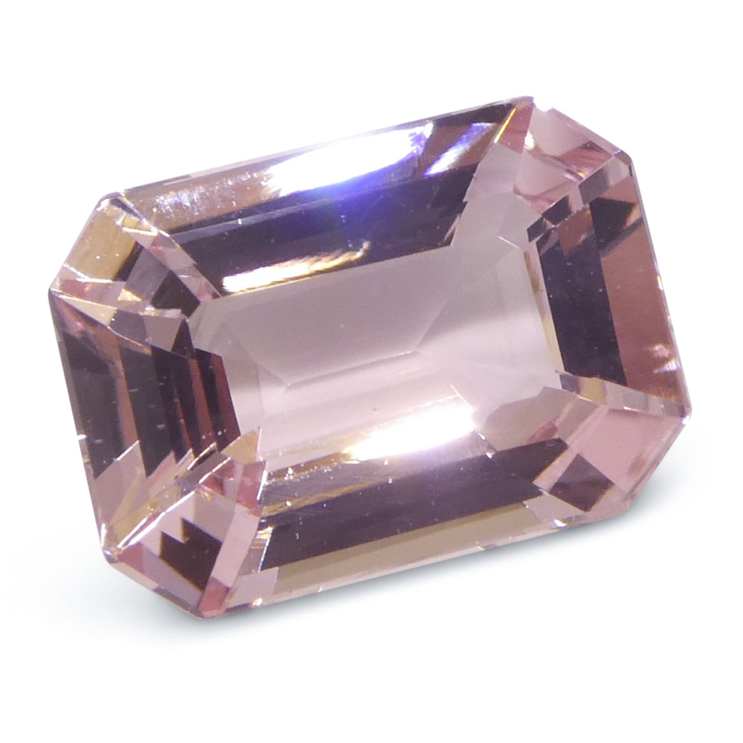 5.13ct Octagonal/Emerald Cut Orangy Pink Morganite from Brazil, Unheated - Skyjems Wholesale Gemstones