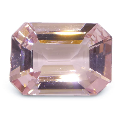 5.13ct Octagonal/Emerald Cut Orangy Pink Morganite from Brazil, Unheated - Skyjems Wholesale Gemstones