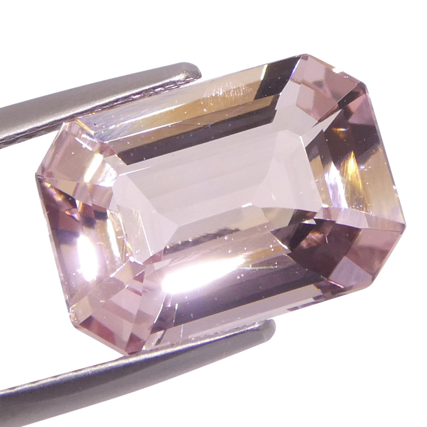 5.13ct Octagonal/Emerald Cut Orangy Pink Morganite from Brazil, Unheated - Skyjems Wholesale Gemstones