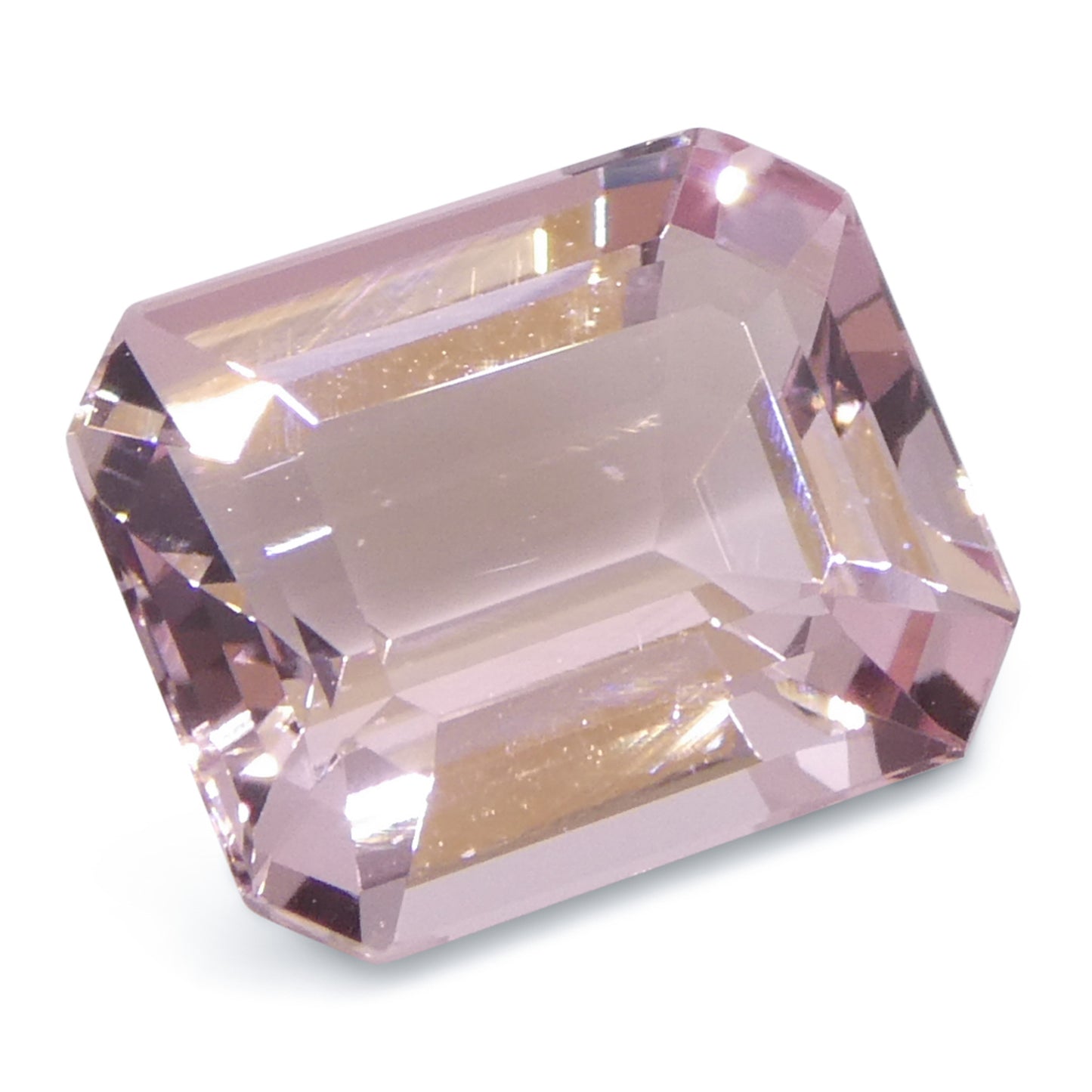 4.74ct Octagonal/Emerald Cut Orangy Pink Morganite from Brazil, Unheated - Skyjems Wholesale Gemstones