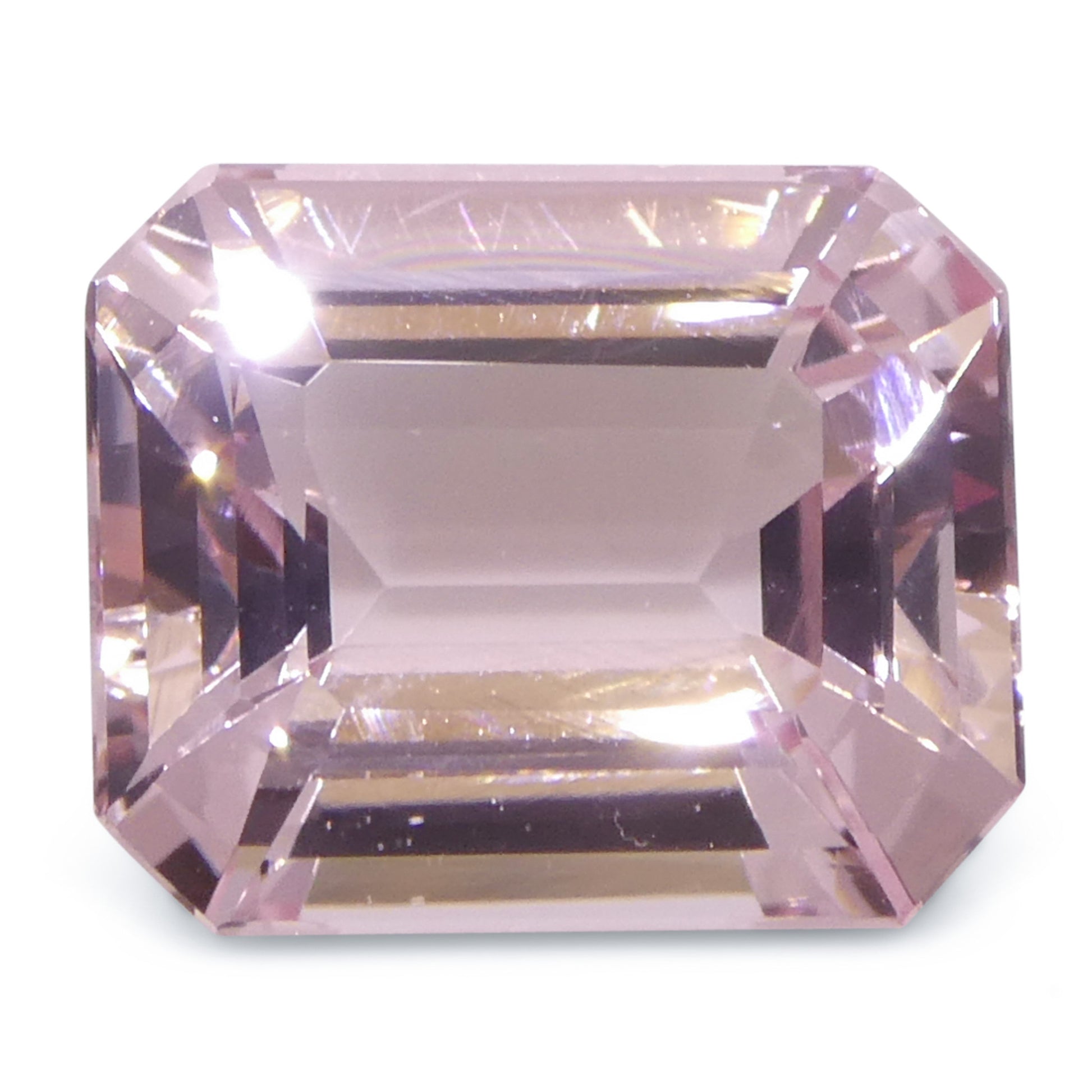 4.74ct Octagonal/Emerald Cut Orangy Pink Morganite from Brazil, Unheated - Skyjems Wholesale Gemstones