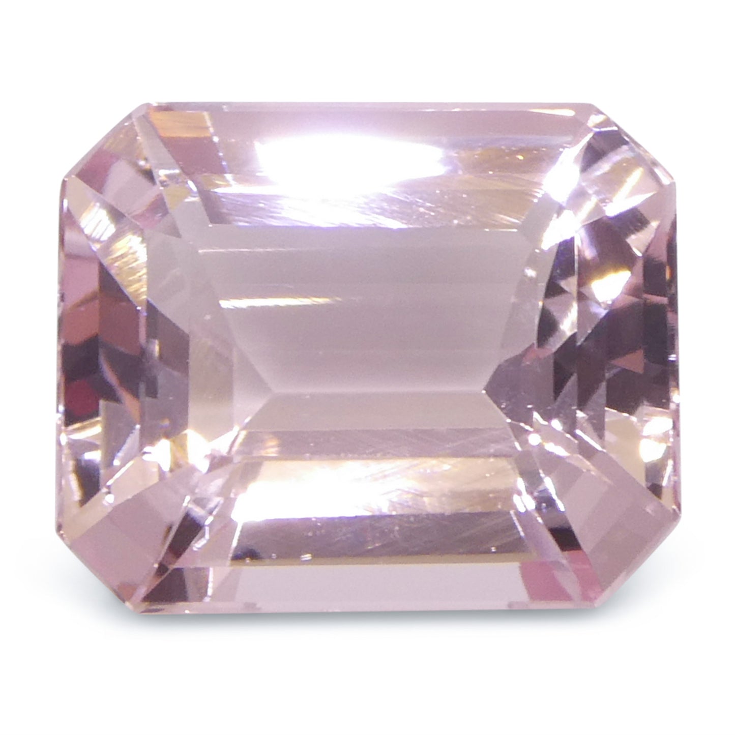 4.74ct Octagonal/Emerald Cut Orangy Pink Morganite from Brazil, Unheated - Skyjems Wholesale Gemstones