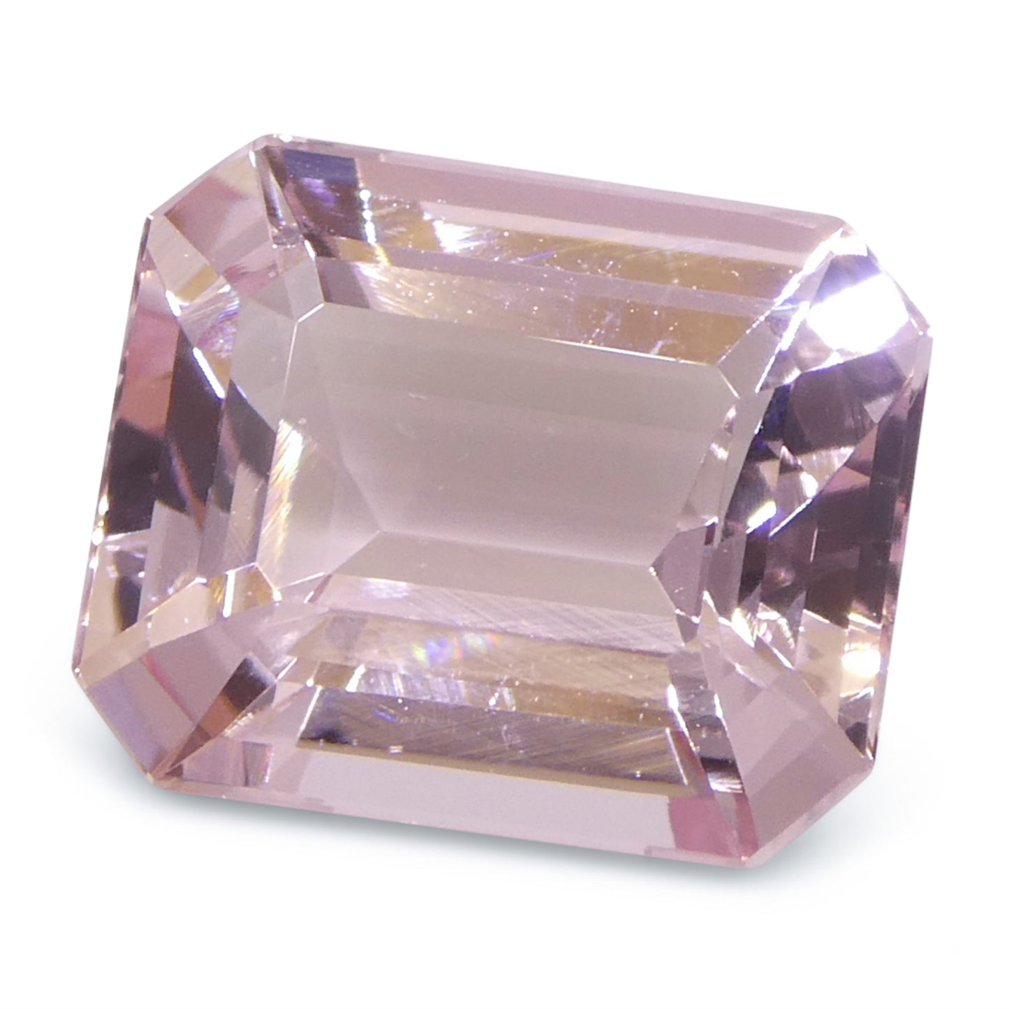 4.74ct Octagonal/Emerald Cut Orangy Pink Morganite from Brazil, Unheated - Skyjems Wholesale Gemstones