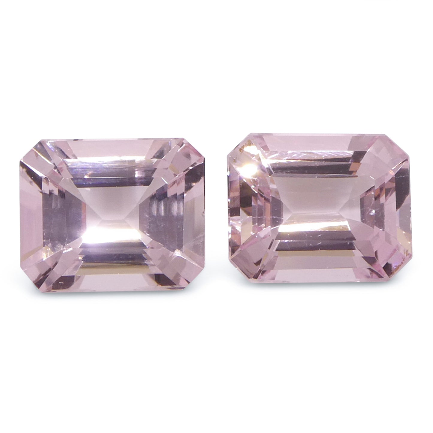 Morganite 5.74 cts 10.82, 10.86 x 8.90, 8.84, x 5.63, 5.69 mm Octagonal/Emerald Cut Orangy Pink  $4220