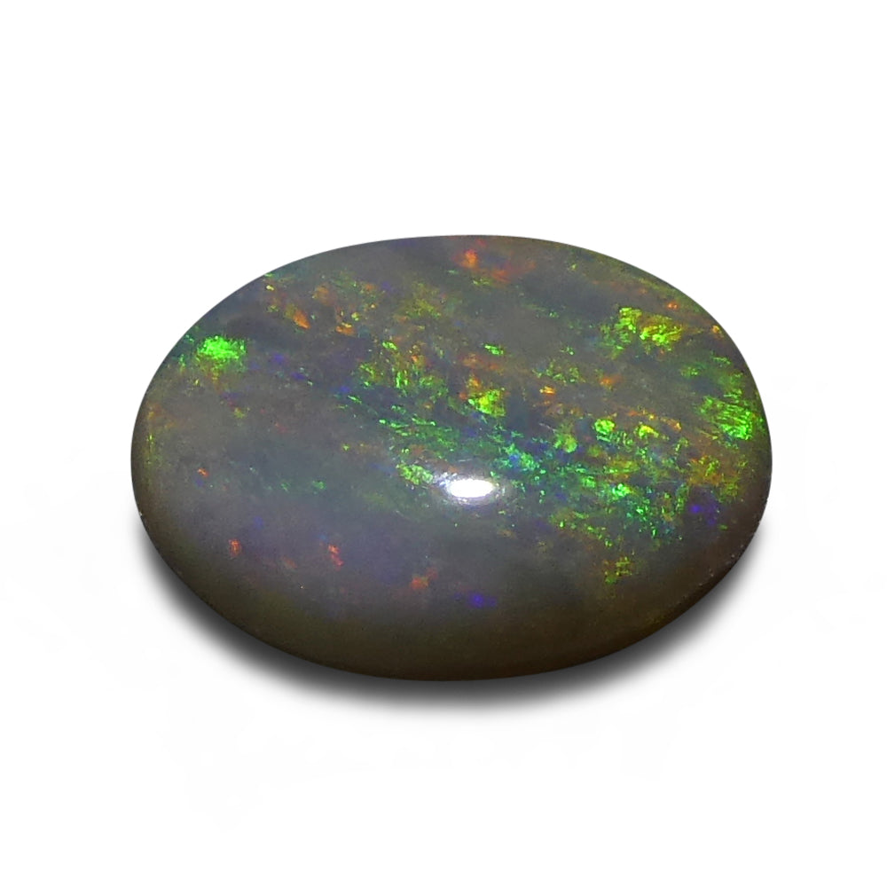 1.52ct Australian White Opal with Play of Color, Oval Cabochon Gemstone by SkyJems Canada