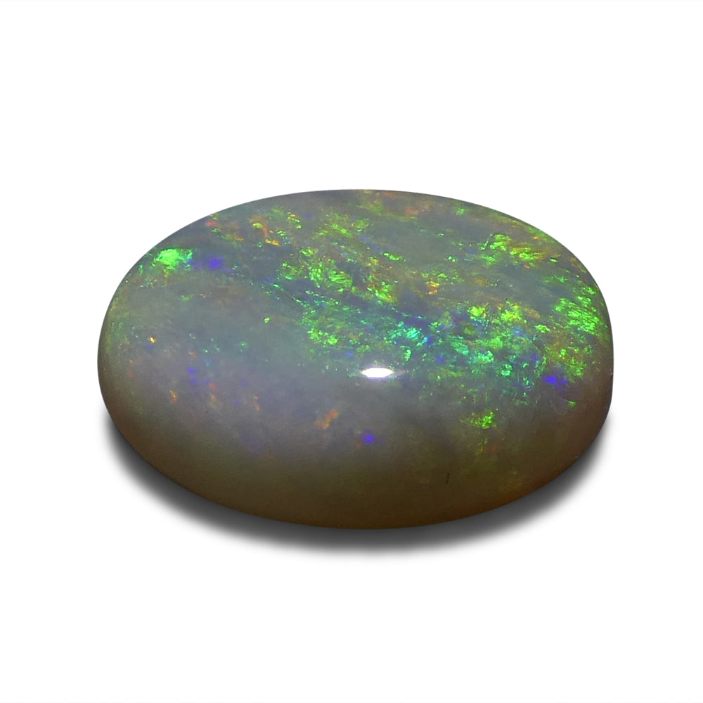 1.52ct Australian White Opal with Play of Color, Oval Cabochon Gemstone by SkyJems, Premium Loose Gem Collection