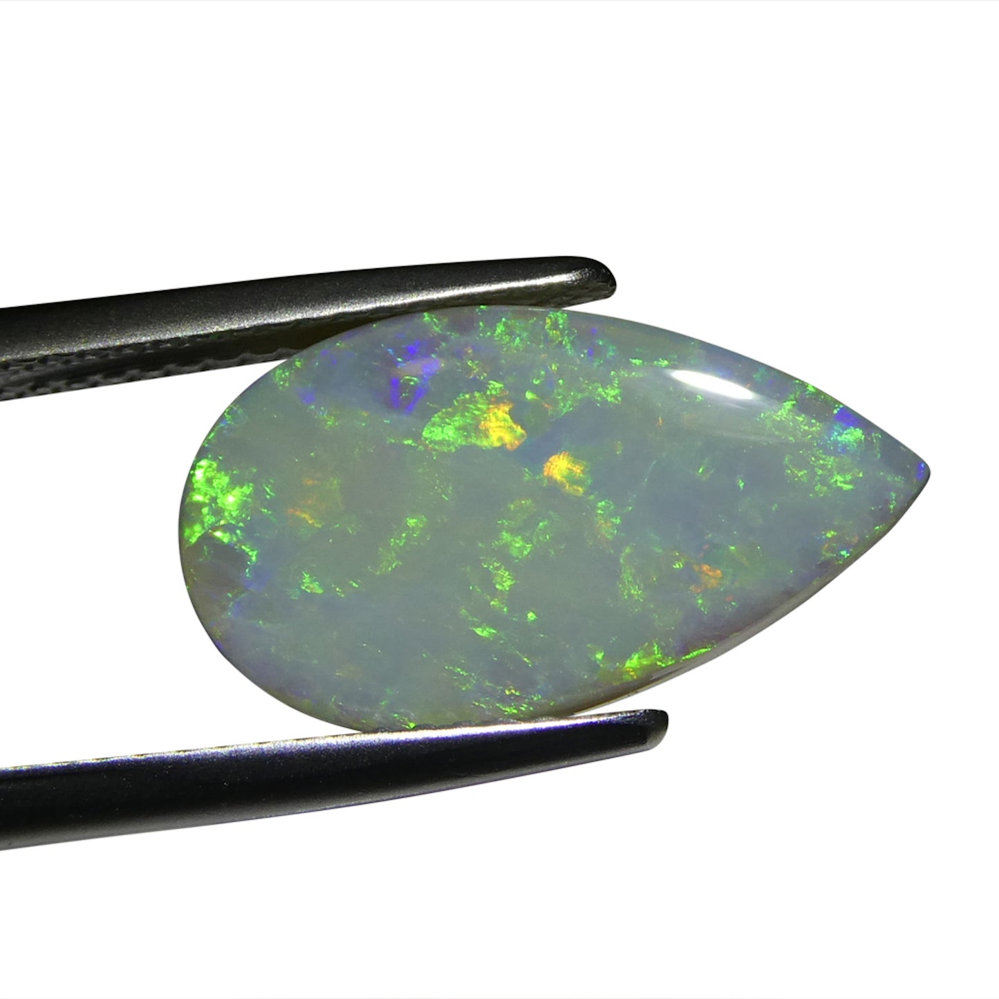 3.69ct Pear Cabochon Gray Opal from Australia - Skyjems Wholesale Gemstones