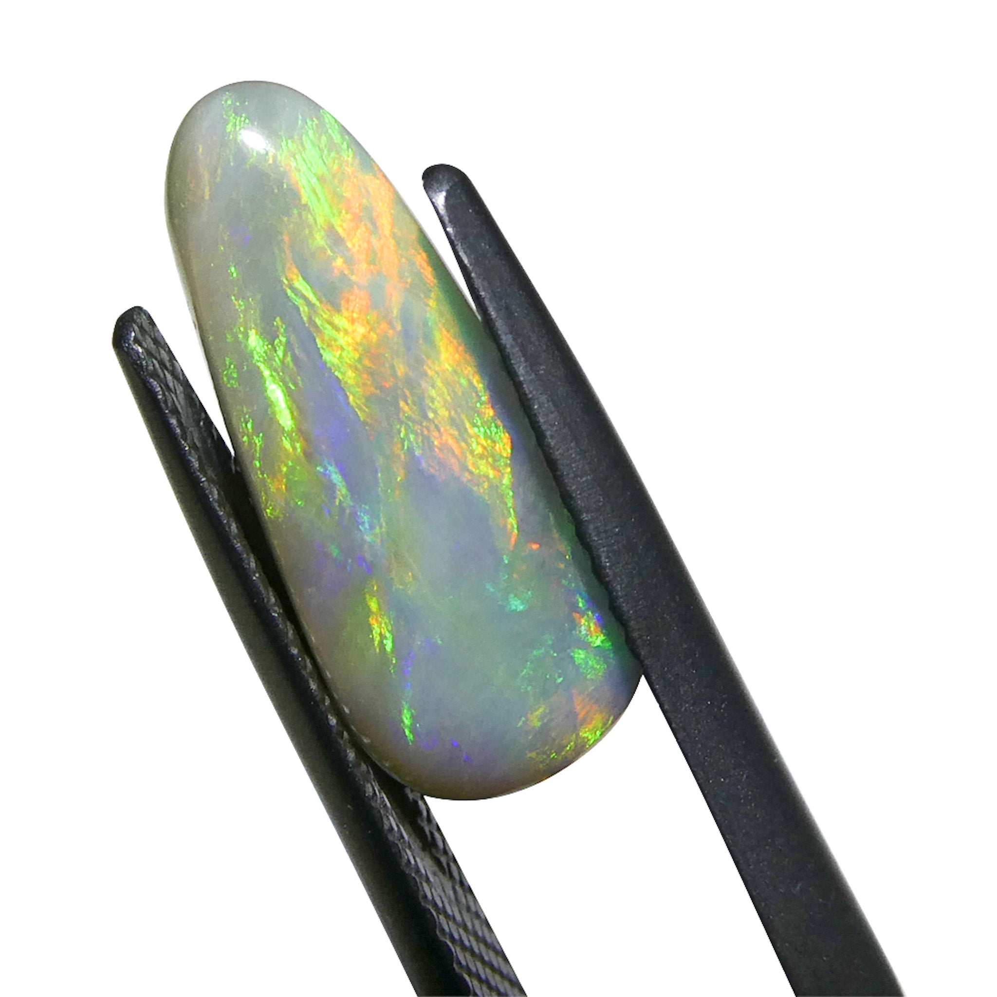 3.55ct Gray Australian Opal Cabochon with Play of Color by SkyJems, rare freeform gemstone from Down Under