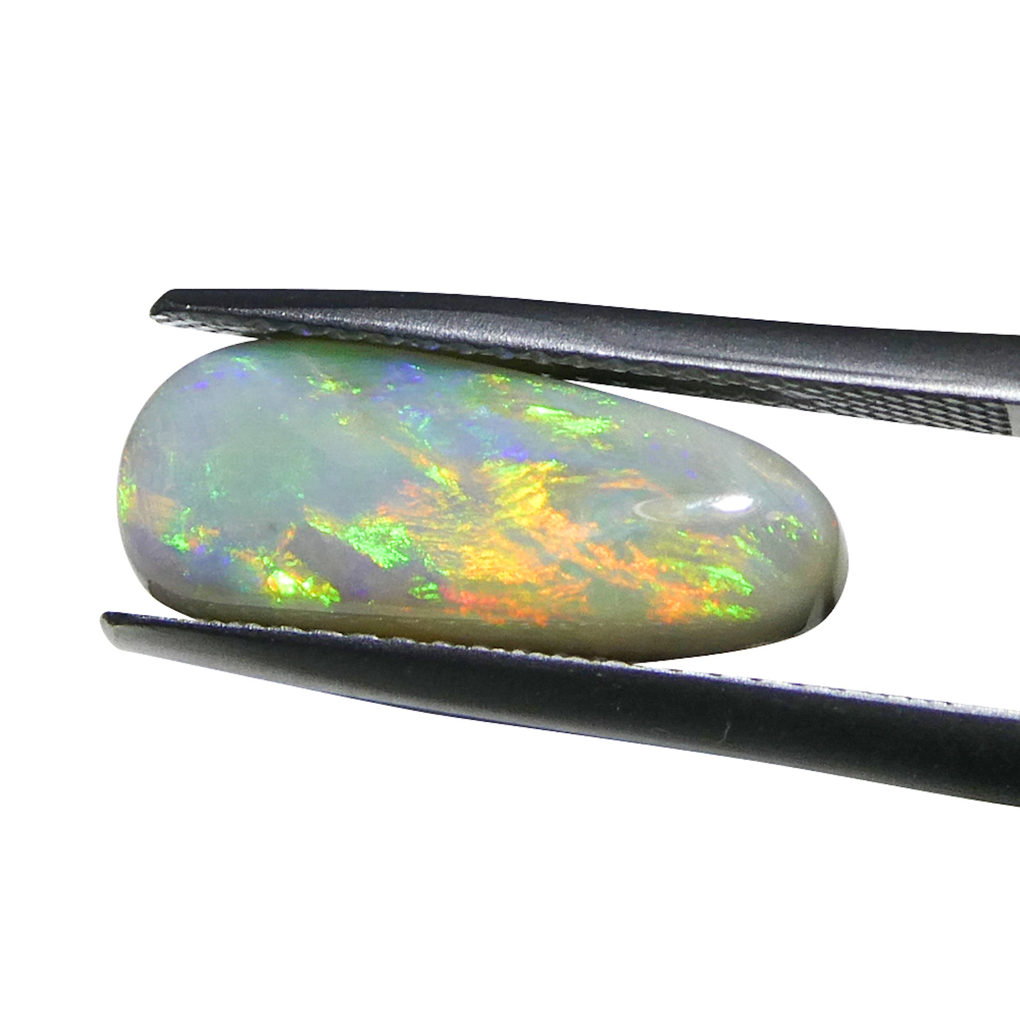 3.55ct Freeform Gray Australian Opal Cabochon with Play of Color by SkyJems, Rare Gem Collector's Specimen