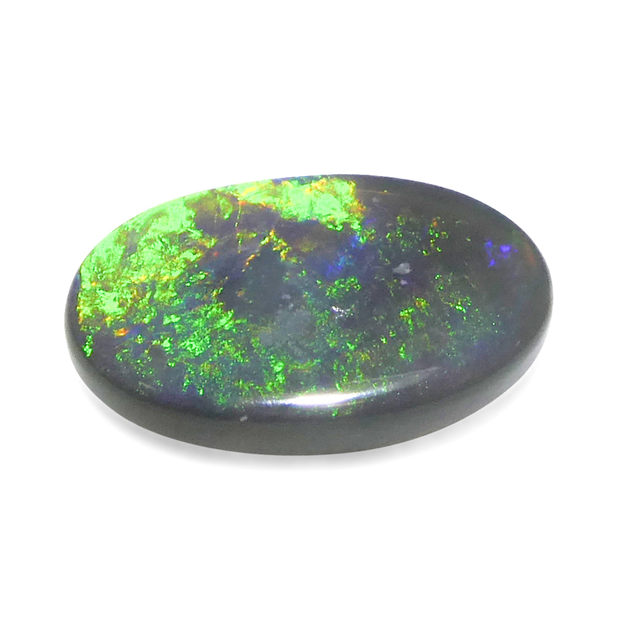 2.89ct Gray Australian Opal Cabochon with Play of Color by SkyJems, premium oval gemstone from Down Under