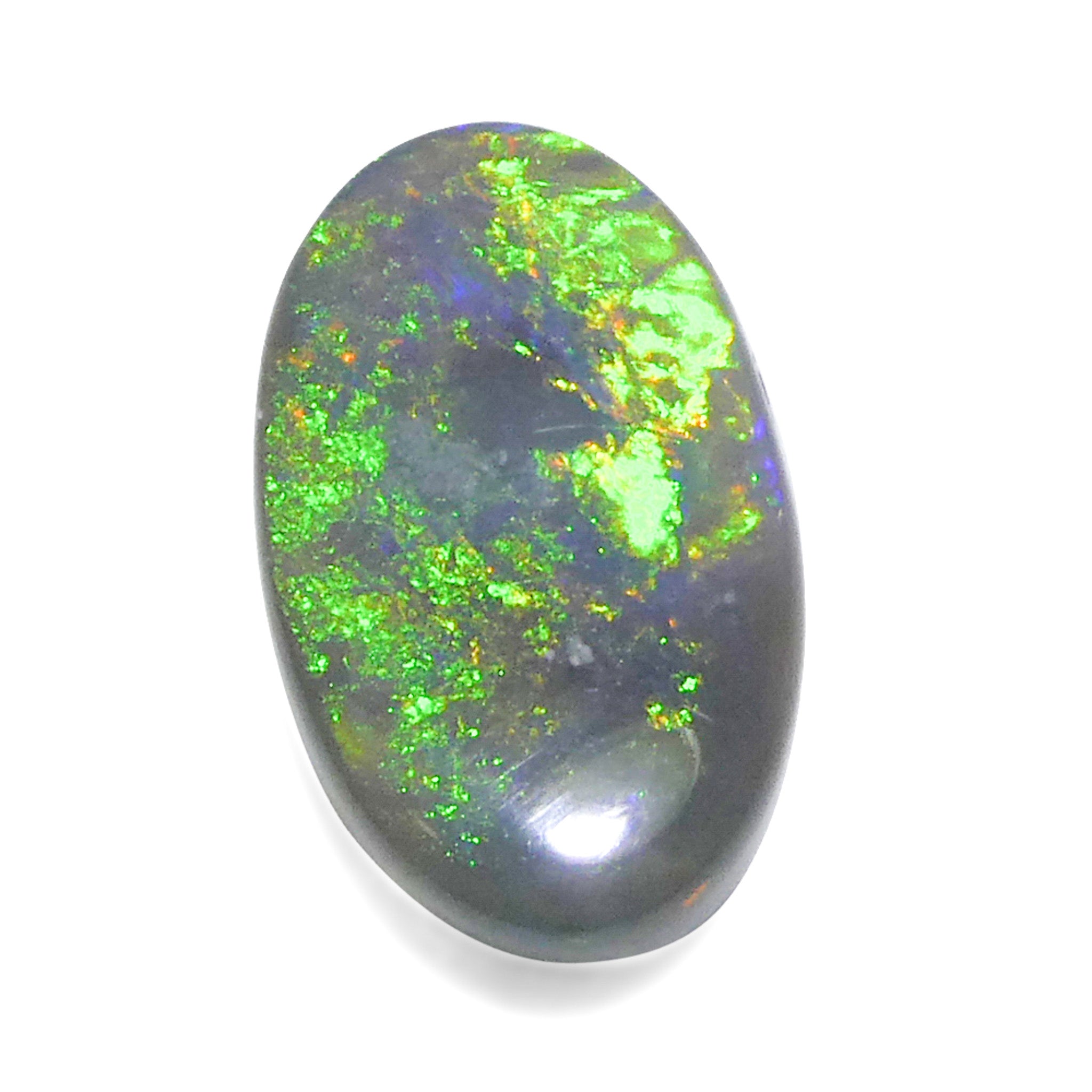 2.89ct Gray Australian Opal Cabochon with Play of Color by SkyJems - Rare Oval Gemstone from Down Under