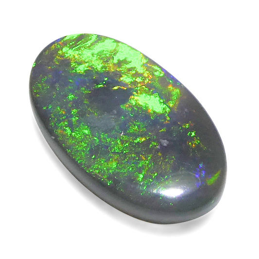 2.89ct Oval Cabochon Gray Opal from Australia - Skyjems Wholesale Gemstones